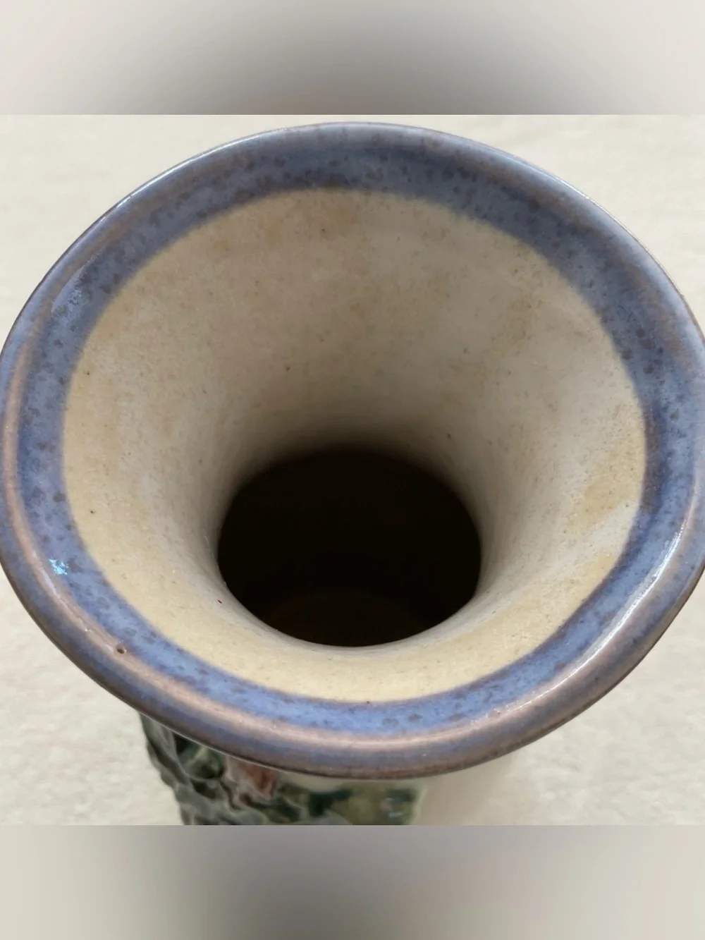 Vintage Quyle Kilns Grapevine Vase 9.5” Signed California Studio Pottery
